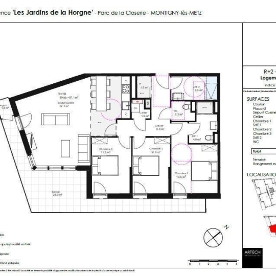  Annonces METZ : Appartement | MONTIGNY-LES-METZ (57950) | 98 m2 | 409 000 € 